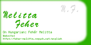 melitta feher business card